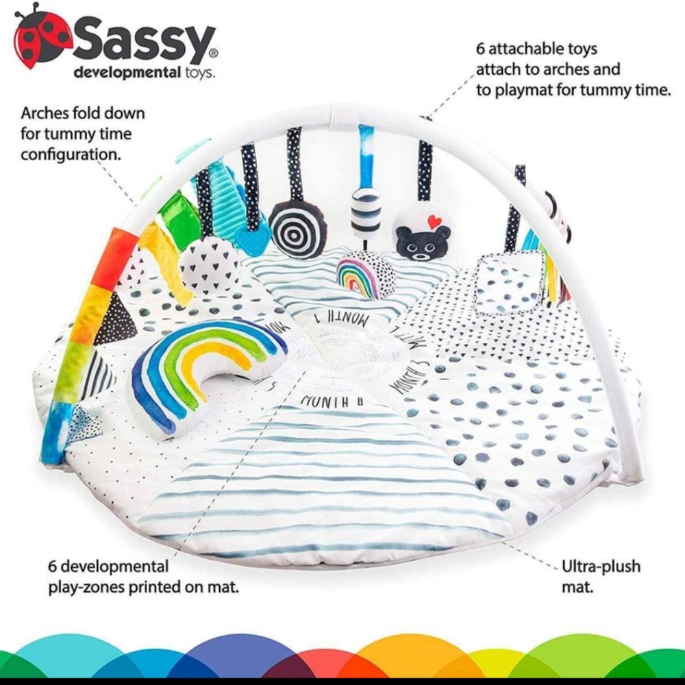 Sassy STEM tummy time mat / play gym
